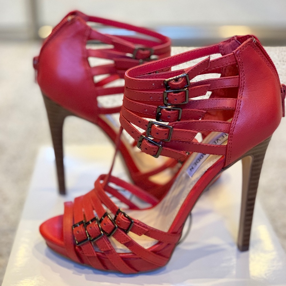 Steve Madden Kaira Red Leather Heels